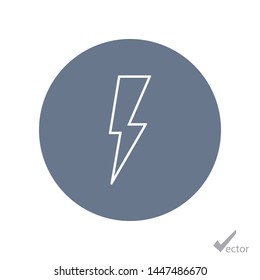 Linear thunder and lightning icon in trendy design style. Vector graphic illustration. A sign of charging and energy. A symbol of the thunder.