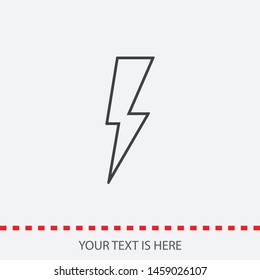 Linear thunder and lightning icon in trendy design style. Vector graphic illustration. A sign of charging and energy. A symbol of the thunder.