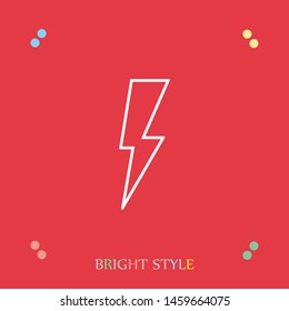 Linear thunder and lightning icon in trendy design style. Vector graphic illustration. A sign of charging and energy. A symbol of the thunder.