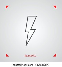 Linear thunder and lightning icon in trendy design style. Vector graphic illustration. A sign of charging and energy. A symbol of the thunder.