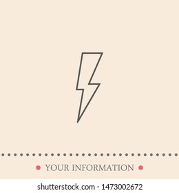 Linear thunder and lightning icon in trendy design style. Vector graphic illustration. A sign of charging and energy. A symbol of the thunder.