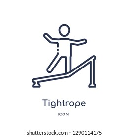 Linear tightrope walker man icon from Circus outline collection. Thin line tightrope walker man vector isolated on white background. tightrope walker man trendy illustration