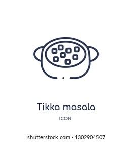 Linear tikka masala icon from India outline collection. Thin line tikka masala icon isolated on white background. tikka masala trendy illustration
