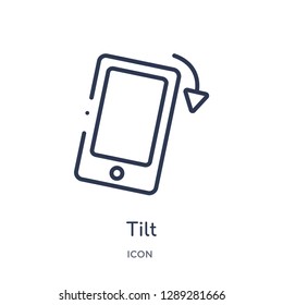 Linear tilt icon from Artifical intelligence outline collection. Thin line tilt vector isolated on white background. tilt trendy illustration