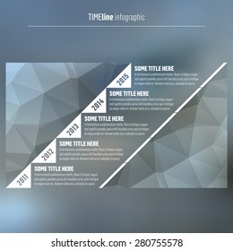 Linear time line info graphic on blurred background