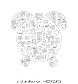 Linear "Time Management" icon. Alarm clock shape. How to achieve success in business. Design icons for your business. Vector illustration.