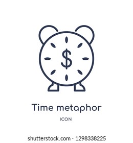 Linear time metaphor icon from General outline collection. Thin line time metaphor icon isolated on white background. time metaphor trendy illustration