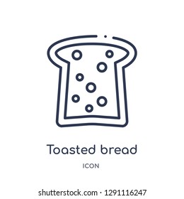 Linear toasted bread icon from Bistro and restaurant outline collection. Thin line toasted bread vector isolated on white background. toasted bread trendy illustration