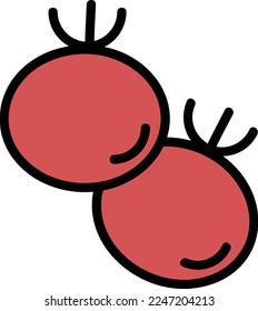 Ilustración del vector de icono de tomate lineal