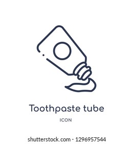 Linear toothpaste tube icon from Dentist outline collection. Thin line toothpaste tube icon isolated on white background. toothpaste tube trendy illustration