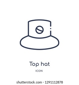 Linear top hat icon from Brazilia outline collection. Thin line top hat vector isolated on white background. top hat trendy illustration