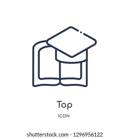 Linear top icon from Education outline collection. Thin line top icon isolated on white background. top trendy illustration