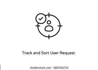 Linear Track and Sort User Request icon in vector. Logotype