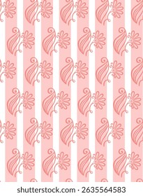 Linear traditional seamless peach colour pattern design