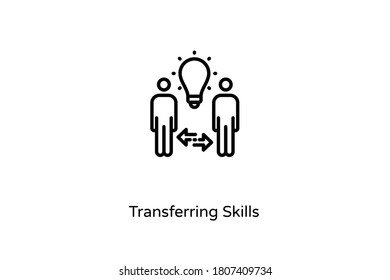 Linear Transferring Skills icon in vector. Logotype