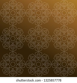 Linear transparent arabic oriental ornament seamless pattern.1