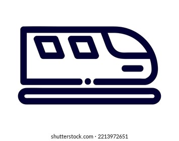 linear transport metro train icon isolated