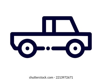 linear transport pickup truck icon isolated