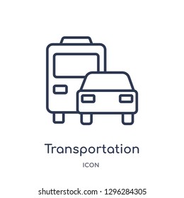 Linear transportation icon from Delivery and logistic outline collection. Thin line transportation icon vector isolated on white background. transportation trendy illustration