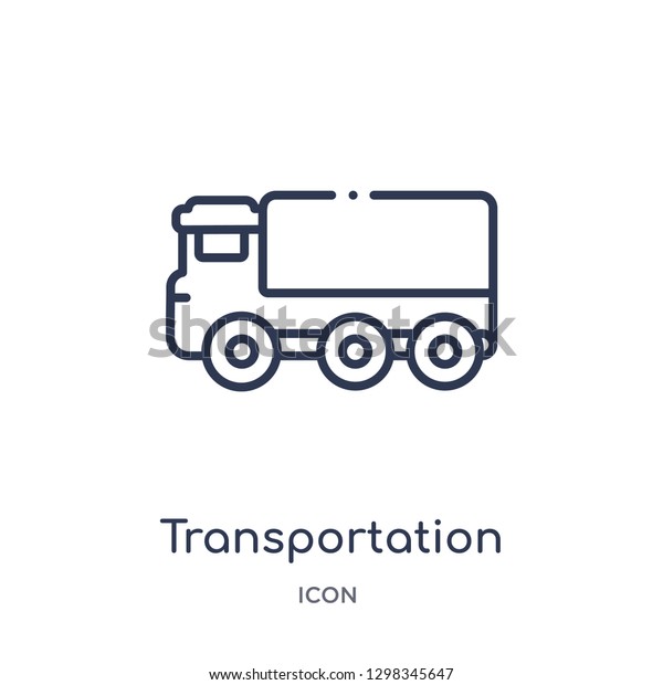 Linear\
transportation truck icon from Mechanicons outline collection. Thin\
line transportation truck icon isolated on white background.\
transportation truck trendy\
illustration