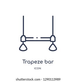 Linear trapeze bar icon from Circus outline collection. Thin line trapeze bar vector isolated on white background. trapeze bar trendy illustration