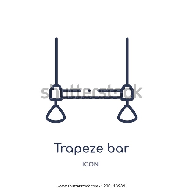 Linear trapeze bar icon from Circus outline\
collection. Thin line trapeze bar vector isolated on white\
background. trapeze bar trendy\
illustration