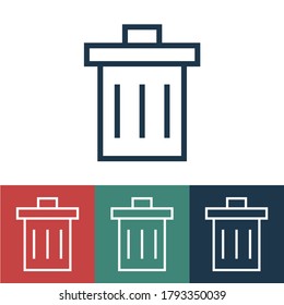 Linear trash can vector icon