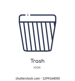 Linear trash icon from Kitchen outline collection. Thin line trash icon isolated on white background. trash trendy illustration