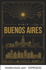 Linear Travel Buenos Aires Poster Design