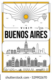 Linear Travel Buenos Aires Poster Design