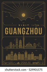 Linear Travel Guangzhou Poster Design
