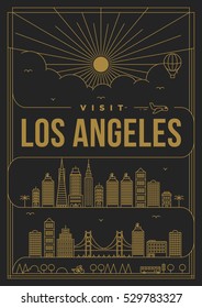 Linear Travel Los Angeles Poster Design