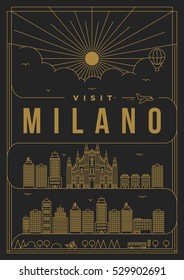 Linear Travel Milano Poster Design