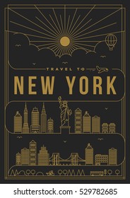 Linear Travel New York Poster Design