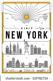 Diseño de póster de Linear Travel New York