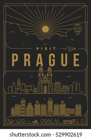 Linear Travel Prague Poster Design