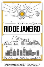 Linear Travel Rio de Janeiro Poster Design