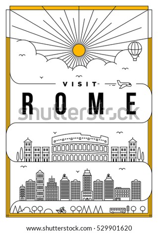 Linear Travel Rome Poster Design
