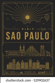 Diseño de afiches para viajes lineales Sao Paulo