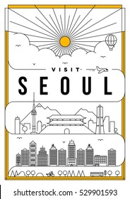 Linear Travel Seoul Poster Design