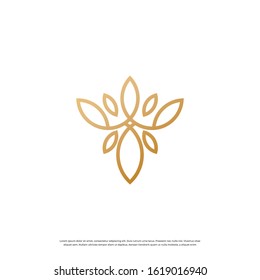 Linear tree flower vector logotype. Abstract park eco vector logo icon logo.