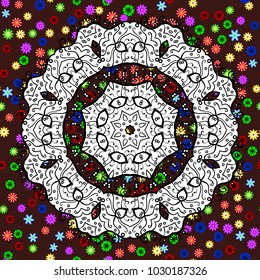Linear trend style. Illustration colored pattern on a background. Vector design element. Template for creating logo, icon, symbol, emblem, monogram frame. Concept unusual abstract luxury decor.