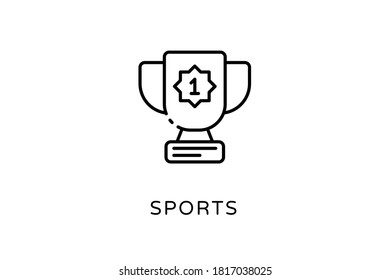 Linear Trophy icon in vector. Logotype