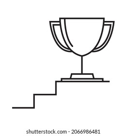 trofeo lineal en el icono de la escalera superior