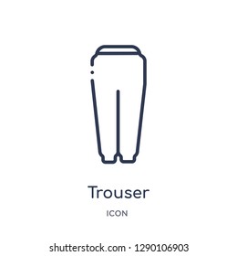 Linear trouser icon from Clothes outline collection. Thin line trouser vector isolated on white background. trouser trendy illustration