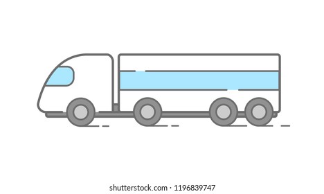 Linear truck isolated on white background. Vecror illustration eps 10.
