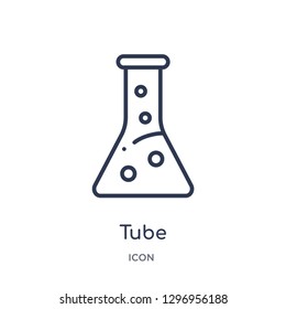 Linear tube icon from Education outline collection. Thin line tube icon isolated on white background. tube trendy illustration