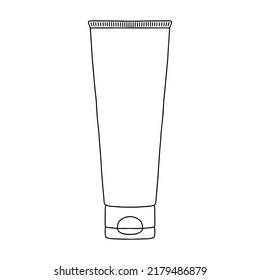 Lineare Röhre von Zahnpasta oder anderes kosmetisches Mittel. Kosmetisch. Vektorgrafik.