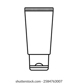 linear tube of toothpaste or other cosmetic product, vector illustration isolated white background