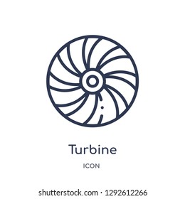 Linear turbine icon from Electronic devices outline collection. Thin line turbine icon vector isolated on white background. turbine trendy illustration